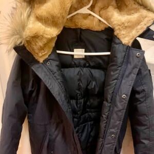 Crewcuts Black Parka with Faux Fur Hood WINTER COAT